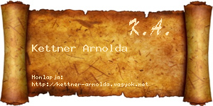 Kettner Arnolda névjegykártya